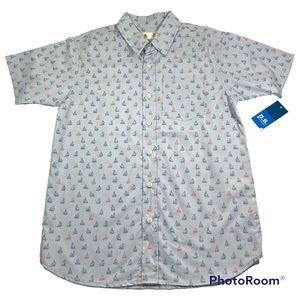 NWT Aeropostale sailboat print blue woven shirt Size 10/12